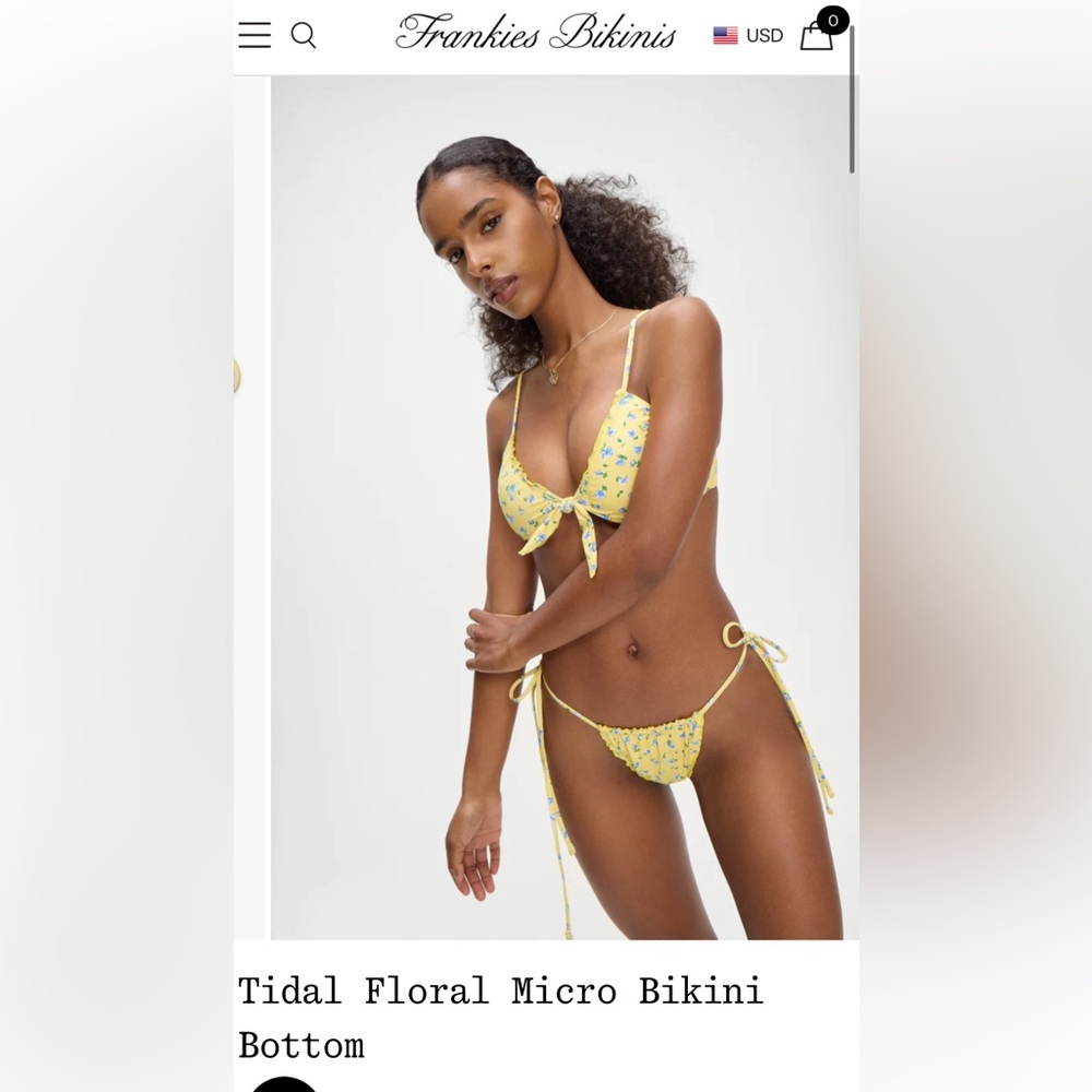 Frankie’s Bikinis Floral Yellow Bikini Set